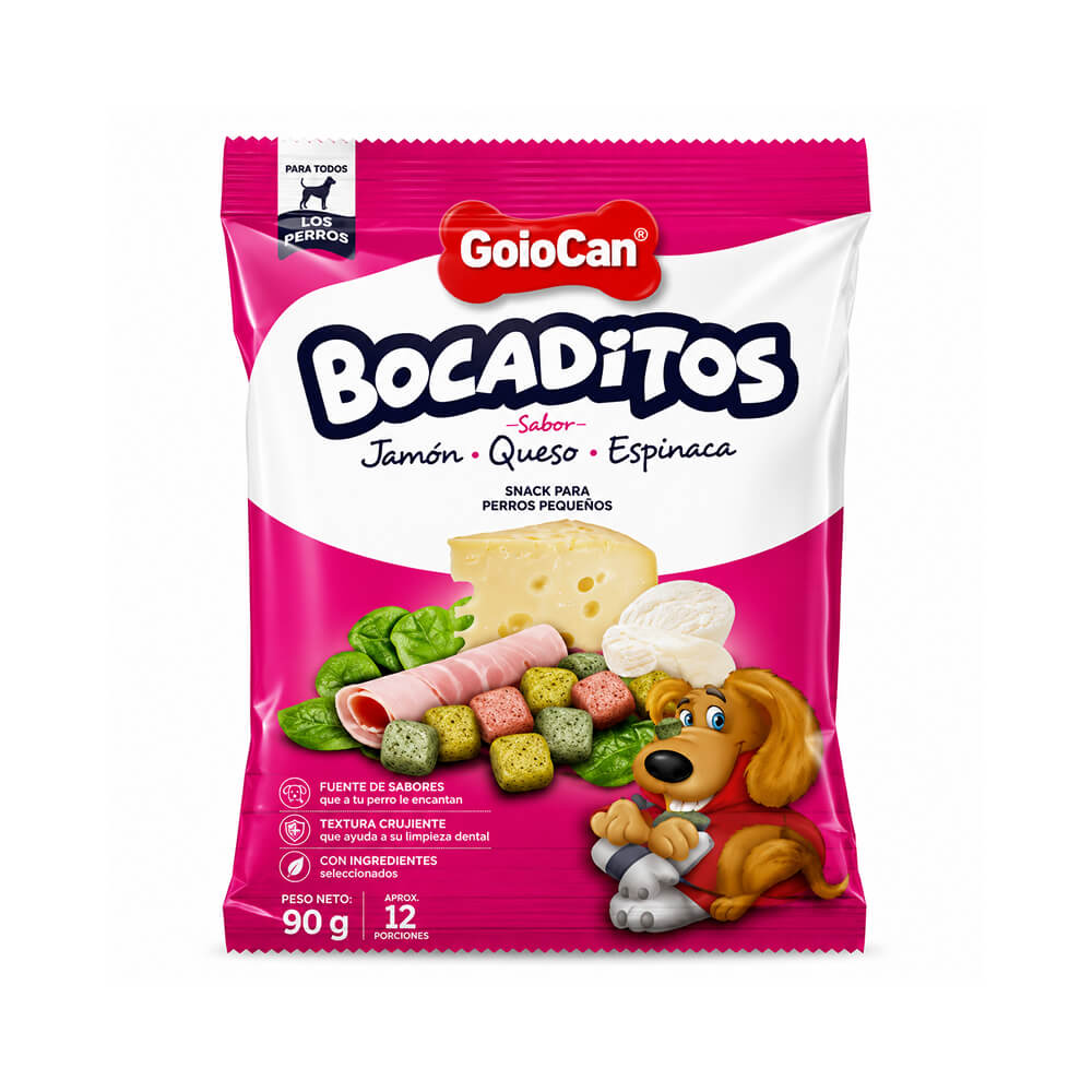 Bocaditos jamon queso espinaca 100 gr - Golocan