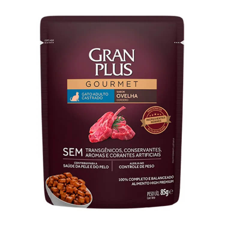 Gran plus sachet gourmet gato adulto oveja 85g