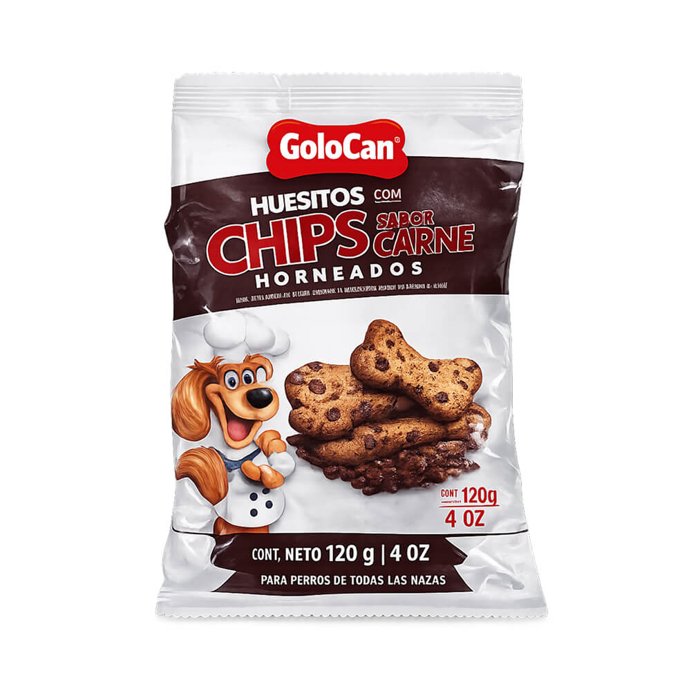 Huesito con chips sabor a carne