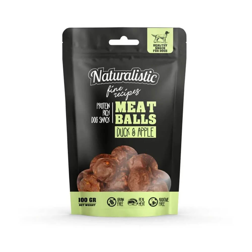 Naturalistic meat balls duck & apple